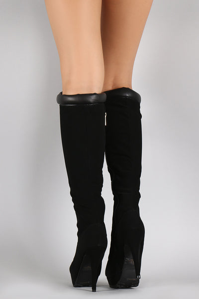 NWT Bamboo Black Mega Platform Boots 2.25” Heel Lace-Up Combat Grunge Bamboo Combat Lace Up Stiletto Platform Boots – Chanty main image 3