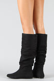 Soda Suede Slouchy Knee High Flat Boot