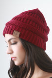 Solid Ridged Knit Beanie