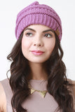 Solid Ridged Knit Beanie