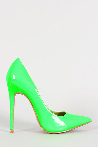 Shoe Republic Neon Patent Pointy Toe Stiletto Pump