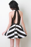 Keyhole Halter Skater Dress