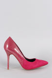 Shimmery Metallic Suede Pointy Toe Pump