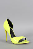 Neon Dorsay Open Toe Pump