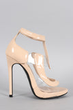 Patent Lucite Cutout Open Toe Heel