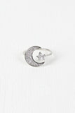 Rhinestone Moon and Star Ring