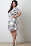 Plus Size Grid Shift Dress