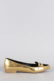 Bamboo Penny Loafer Metallic Flat