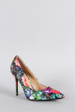 Liliana Multicolor Floral Pointy Toe Stiletto Pump