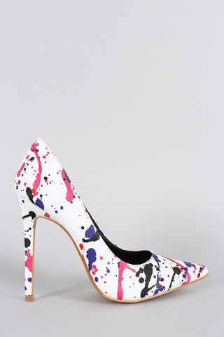 Shoe Republic LA Paint Splatter Pointy Toe Pump