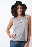 Jersey Knit Round Neck Muscle Top