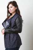 Draped Contrast Sleeves Blazer