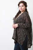 Shawl Collar Open Knit Dolman Long Sleeves Cardigan