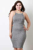 Melange Ribbed Side Cutout Dress