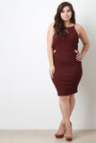 Melange Ribbed Side Cutout Dress