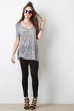 Mineral Dye Deep V-Neck High-Low Top