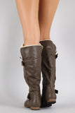 Wild Diva Lounge Shearling Cuff Lining Knee High Boots