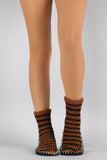 Stripe Knit Sock Slippers