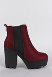 Soda Elastic Gores Platform Lug Booties