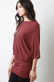 Boat Neck Dolman Sleeves Top