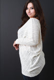 Slanted Semi-Sheer Crochet Sweater Top