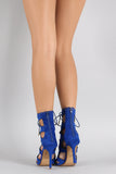 Shoe Republic LA Cutouts Caged Lace Up Heel