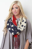 Old Glory Braid Stitch Fringe Scarf