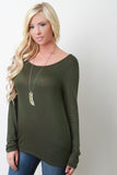 Drape Back Long Sleeved Top