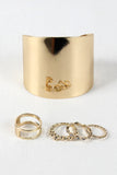 Glossy Cuff And Bubble Ring Set