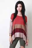 Wide Stripe Asymmetrical Top