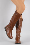 Bamboo Buckled Riding Knee High Boots