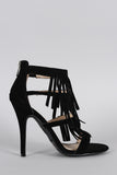 Anne Michelle Falling Fringe Open Toe Heel