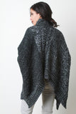 Cable Knit Turtleneck Poncho