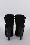 Moto Straps Platform Chunky Heel Booties