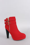 Moto Straps Platform Chunky Heel Booties