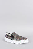 Liliana Multicolor Glitter Pointy Toe Slip On Sneaker