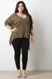 Marled Knit Sharkbite Dolman Sleeves Top