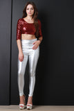 High Waist Metallic Jeggings