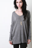 Boxy Center Seam Knit Sweater