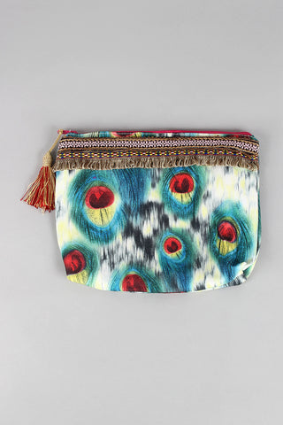 Peacock Pattern Zipper Pouch