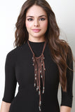 Beaded Fringe Suede Necklace