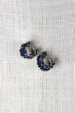 Denim Ruffle Hoop Earrings