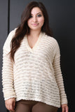 Loose Boucle Knit Hooded Sweater