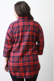 Quarter Sleeve Flannel Top