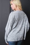 Marled Knit Twisted Sweater Top