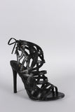 Liliana Strappy Back Corset Lace Up Stiletto Heel