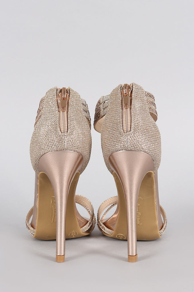 Anne Michelle Glitter Rhinestone T Strap Stiletto Heel Chanty s Boutique