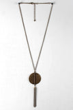 Round Pendant Chain Tassel Necklace