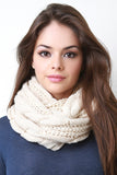 Wide Cable Knit Infinity Scarf