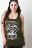 Freedom Print Racerback Sleeveless Top